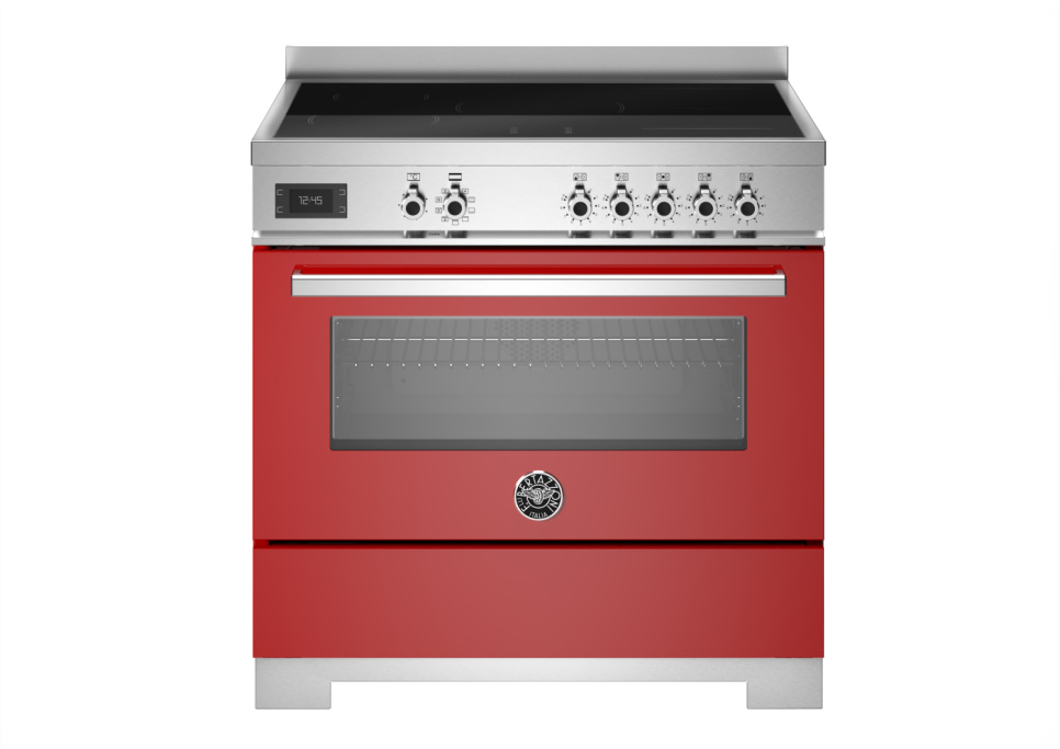 Induktionsspis Professional, 90 cm, 5 zoner, 1 ugn, Röd - Bertazzoni i gruppen Grill, komfurer & ovne / Komfurer / Induktionskomfurer hos The Kitchen Lab (1403-34268)
