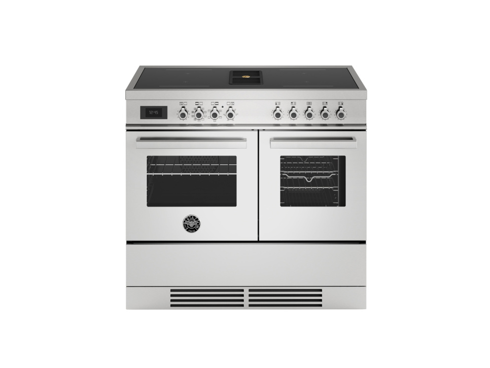 Induktionskomfur med integreret emhætte, Professional, 100 cm, 4 zoner, 2 ovne, rustfrit stål - Bertazzoni i gruppen Grill, komfurer & ovne / Komfurer / Induktionskomfurer hos The Kitchen Lab (1403-36282)
