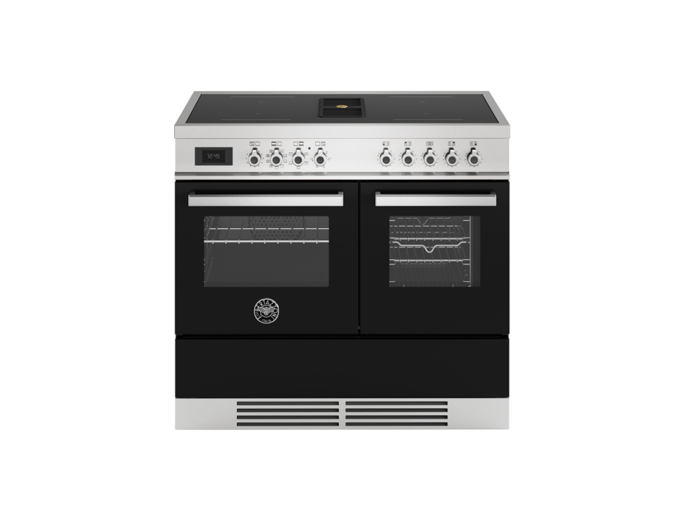 Induktionskomfur med integreret emhætte, Professional, 100 cm, 4 zoner, 2 ovne, Sort - Bertazzoni i gruppen Grill, komfurer & ovne / Komfurer / Induktionskomfurer hos The Kitchen Lab (1403-36283)