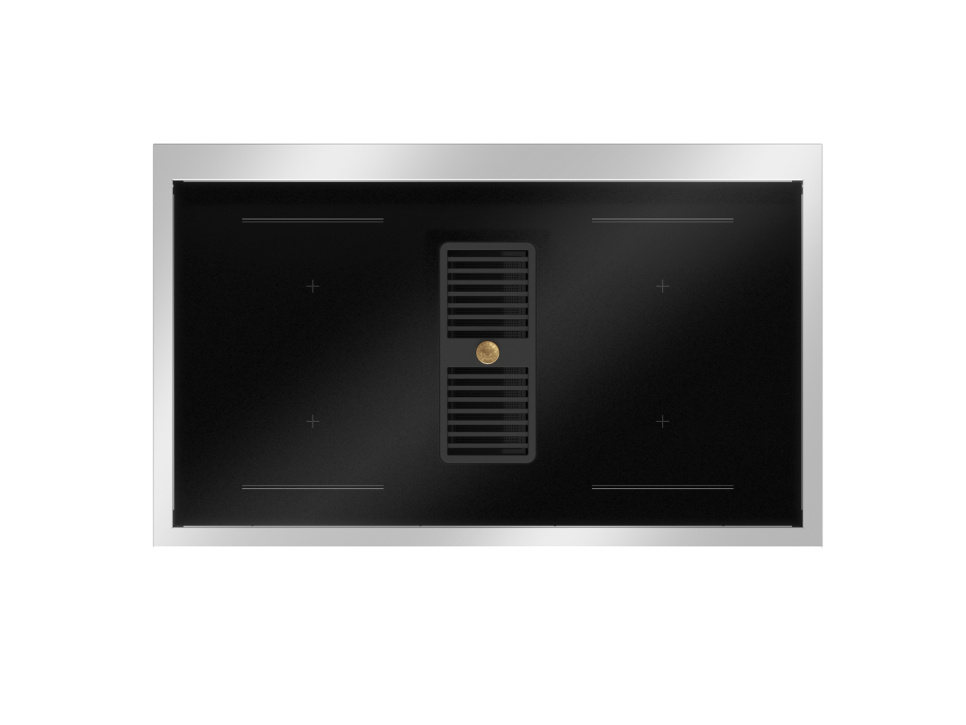 Induktionskomfur med integreret emhætte, Professional, 100 cm, 4 zoner, 2 ovne, Sort - Bertazzoni