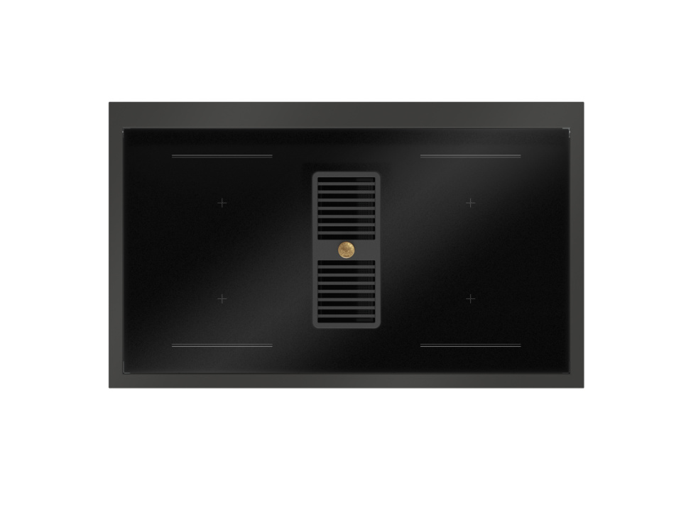 Induktionskomfur med integreret emhætte, Professional, 100 cm, 4 zoner, 2 ovne, Carbonio - Bertazzoni