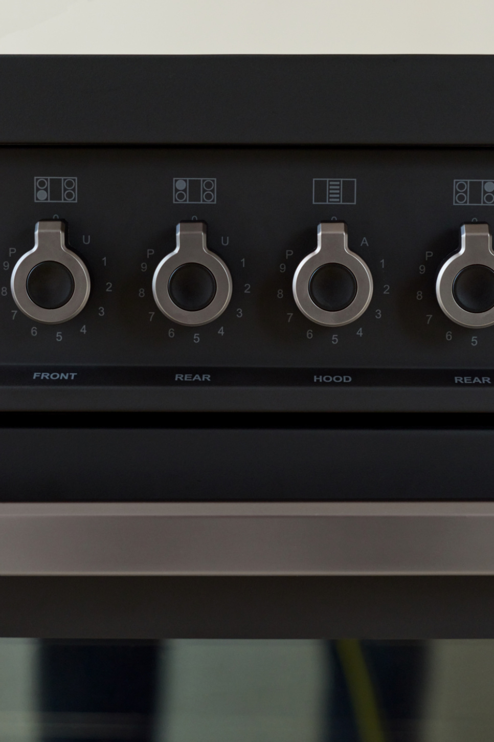 Induktionskomfur med integreret emhætte, Professional, 100 cm, 4 zoner, 2 ovne, Carbonio - Bertazzoni