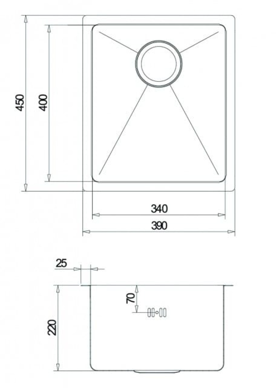 Rustfri stålvask, 390 x 450 mm - Aquasanita Rustfri stålvask, 390 x 450 mm - Aquasanita