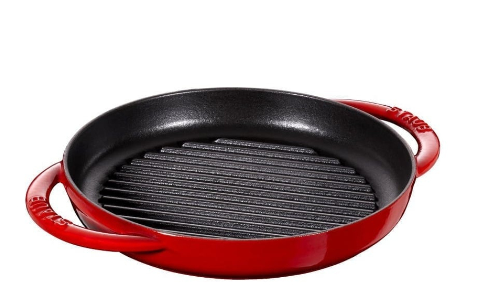 Støbejernsgrillpande, rød, rund - Staub i gruppen Madlavning / Stegepande / Grillpander hos The Kitchen Lab (1418-12941)