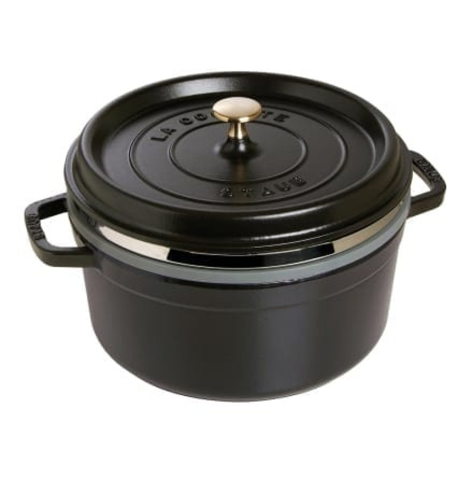 Støbejernsgryde med dampindsats, 26 cm, 5,2 liter, Sort - Staub i gruppen Madlavning / Pander & Gryder / Gryder hos The Kitchen Lab (1418-12944)