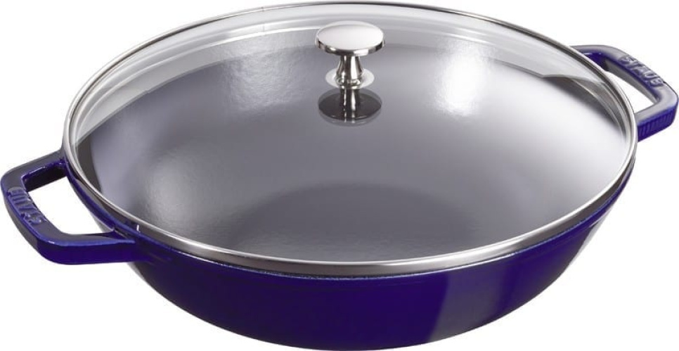 Wok med glaslåg, 30 cm, blå - Staub i gruppen Madlavning / Stegepande / Wokpander hos The Kitchen Lab (1418-13061)