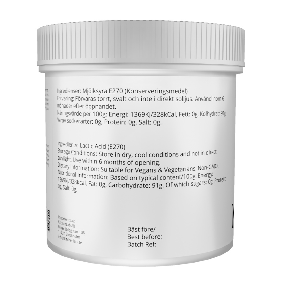 Mælkesyre (E270) - The Kitchen Lab