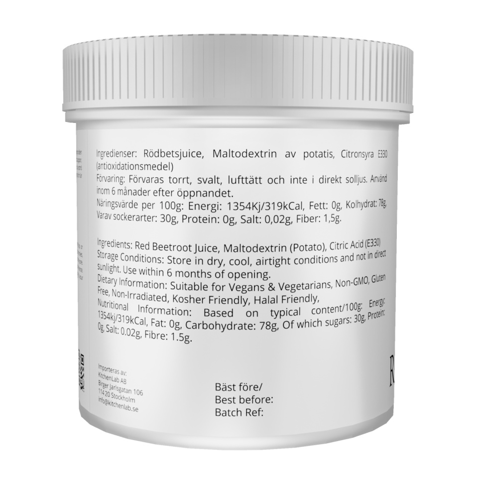 Rødbedepulver 100g - The Kitchen Lab
