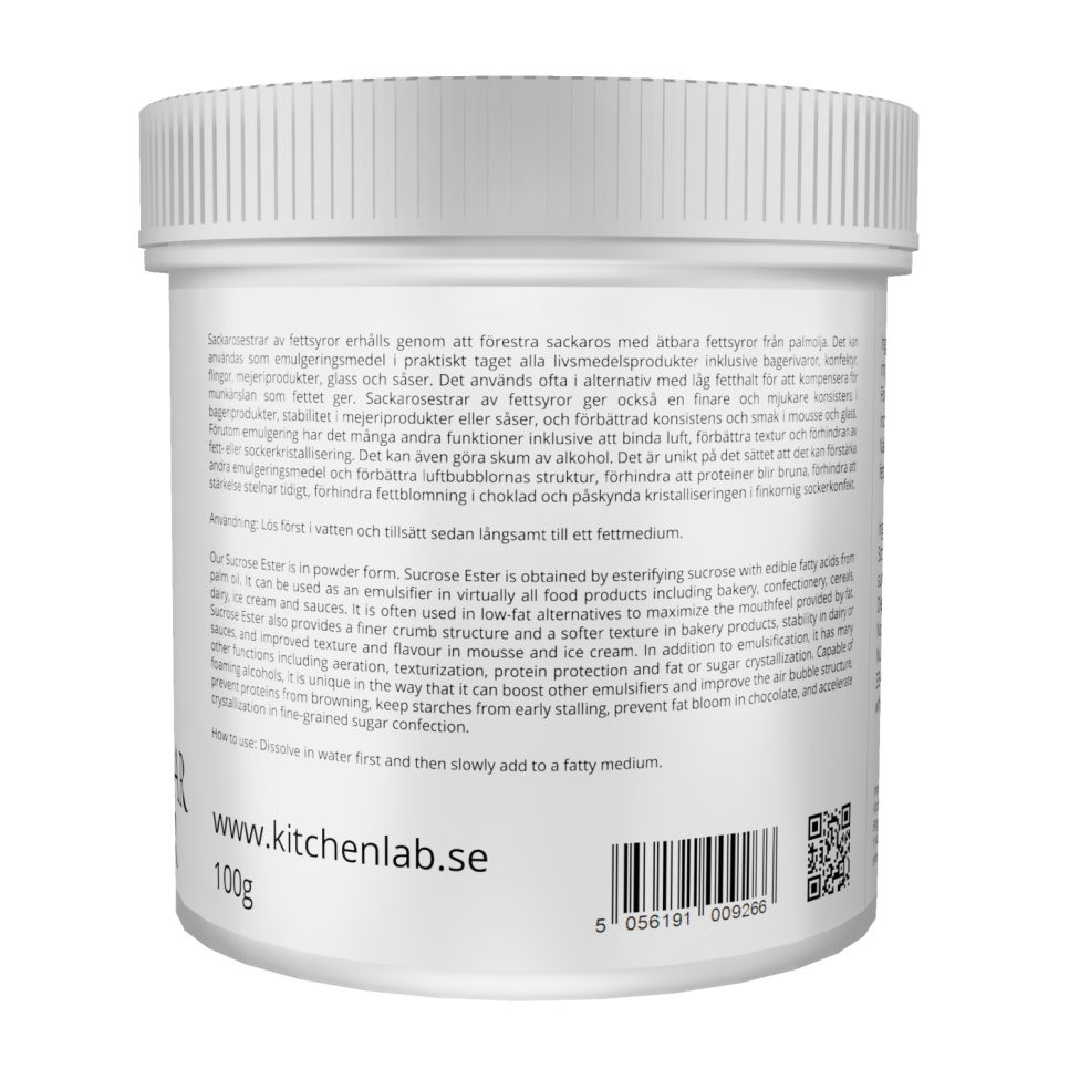 Saccharoseestere af fedtsyrer (E473) - The Kitchen Lab - 100 g Saccharoseestere af fedtsyrer (E473) - The Kitchen Lab - 100 g