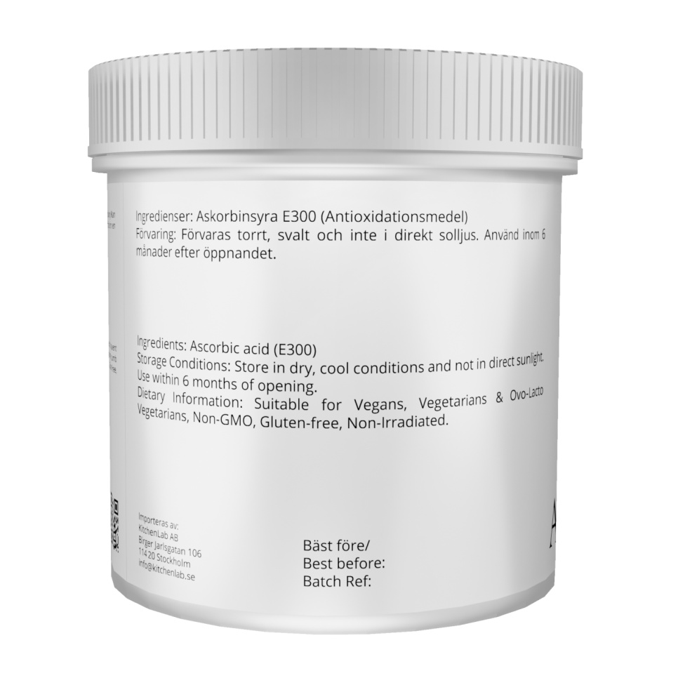 Ascorbinsyre (E300) - The Kitchen Lab - 100 g