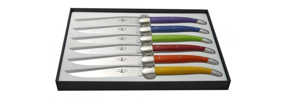 Sæt med 6 spiseknive, micarta håndtag - Forge de Laguiole i gruppen Borddækning / Bestik / Knivar hos The Kitchen Lab (1446-15869)