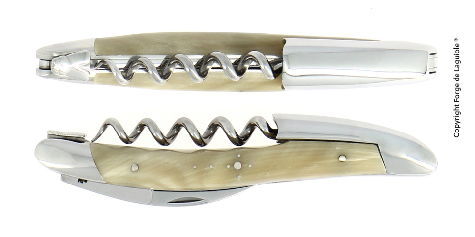 Sommelierkniv i lyst horn, poleret, Tradition - Forge de Laguiole i gruppen Bar & Vin / Vin tilbehør / Køkkenknive & vinåbner hos The Kitchen Lab (1446-24422)