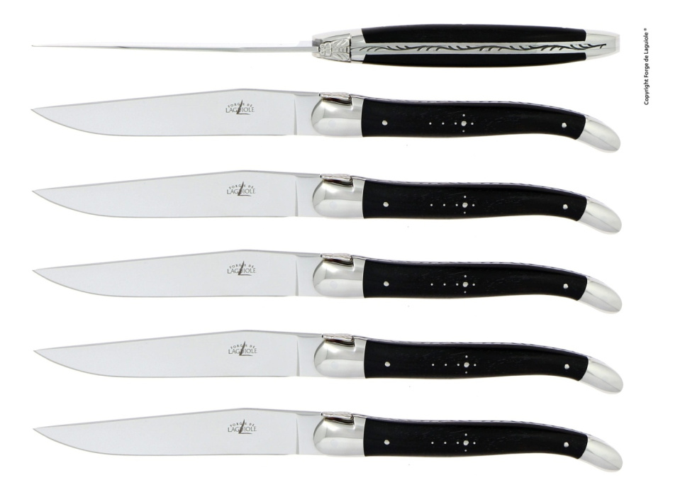 Sæt med 6 spiseknive, håndtag i ibenholt - Forge de Laguiole i gruppen Borddækning / Bestik / Knivar hos The Kitchen Lab (1446-24423)