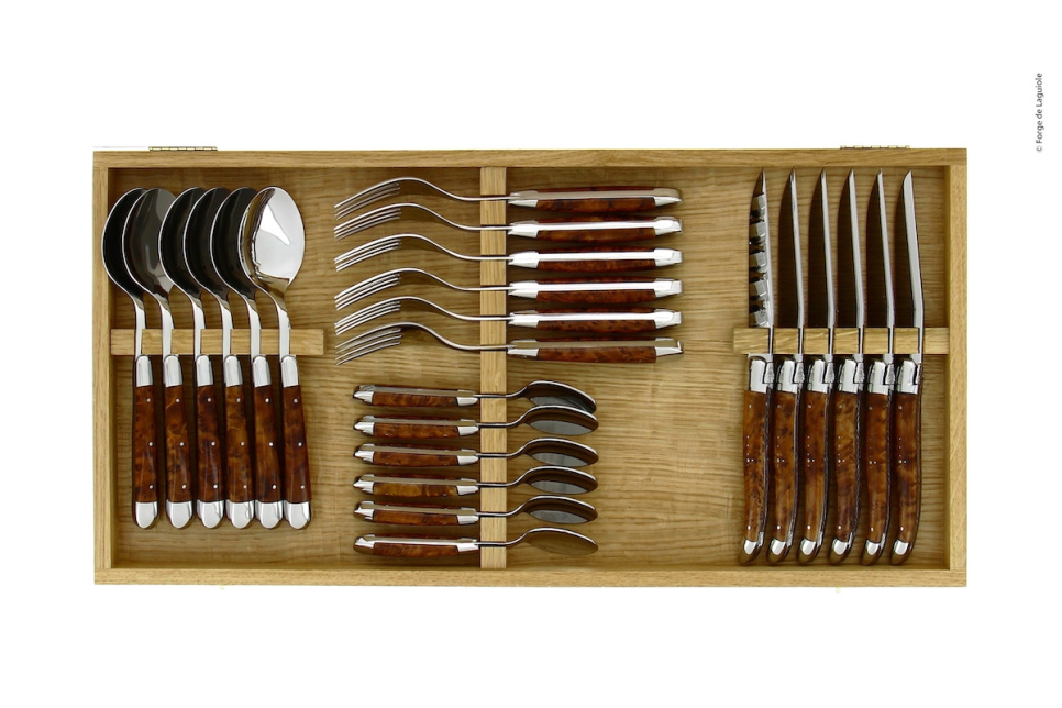 Bestiksæt 03, Tuja-håndtag, poleret, Tradition - Forge de Laguiole