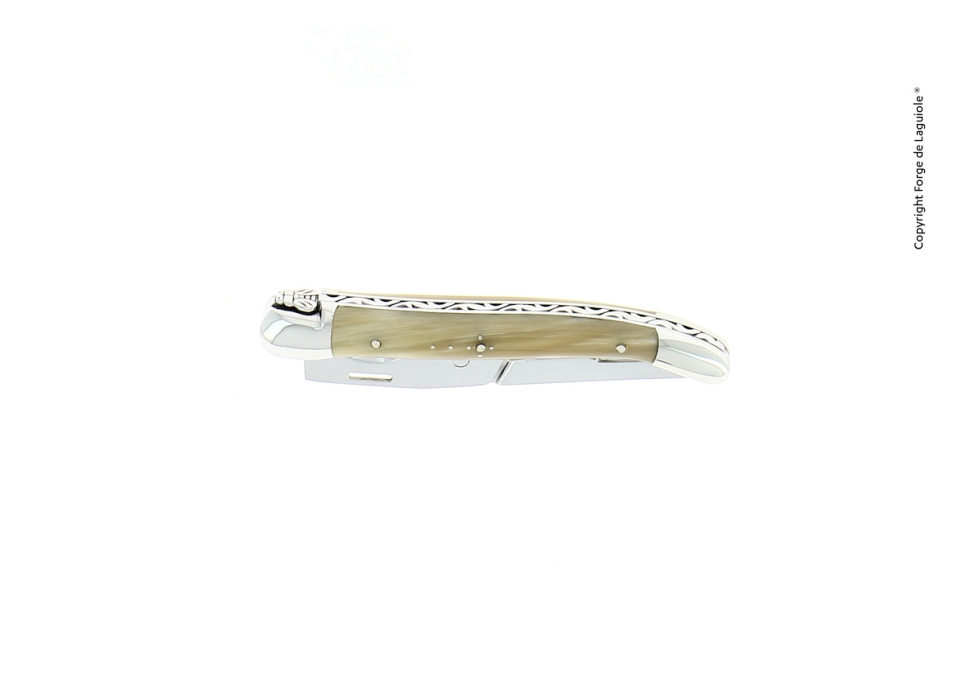 Cigarkniv, håndtag af lyst horn, poleret - Forge de Laguiole