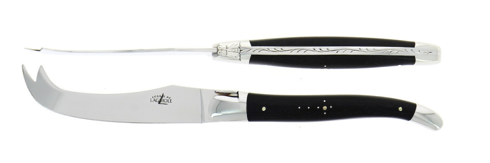 Ostesæt, håndtag i ibenholt, skinnende, Tradition - Forge de Laguiole