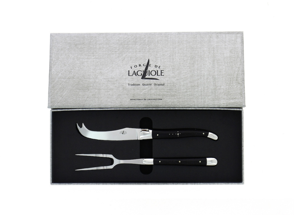 Ostesæt, håndtag i ibenholt, skinnende, Tradition - Forge de Laguiole