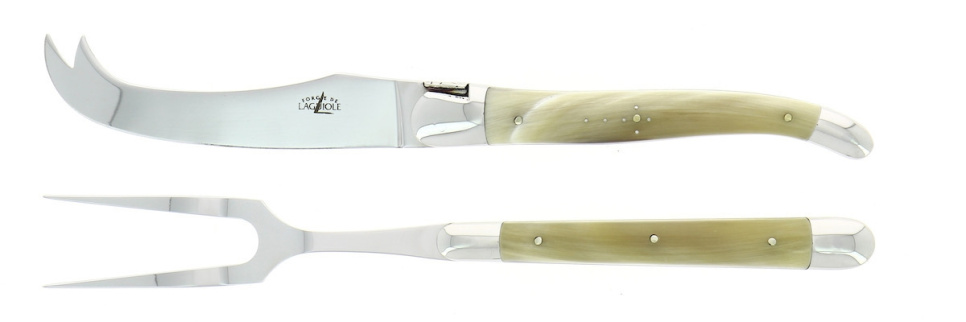 Ostesæt, håndtag i lyst horn, poleret, Tradition - Forge de Laguiole i gruppen Madlavning / Køkkenknive / Osteknive hos The Kitchen Lab (1446-32880)