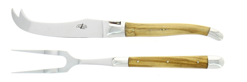 Ostesæt, håndtag i oliventræ, blankt, Tradition - Forge de Laguiole i gruppen Madlavning / Køkkenknive / Osteknive hos The Kitchen Lab (1446-32882)