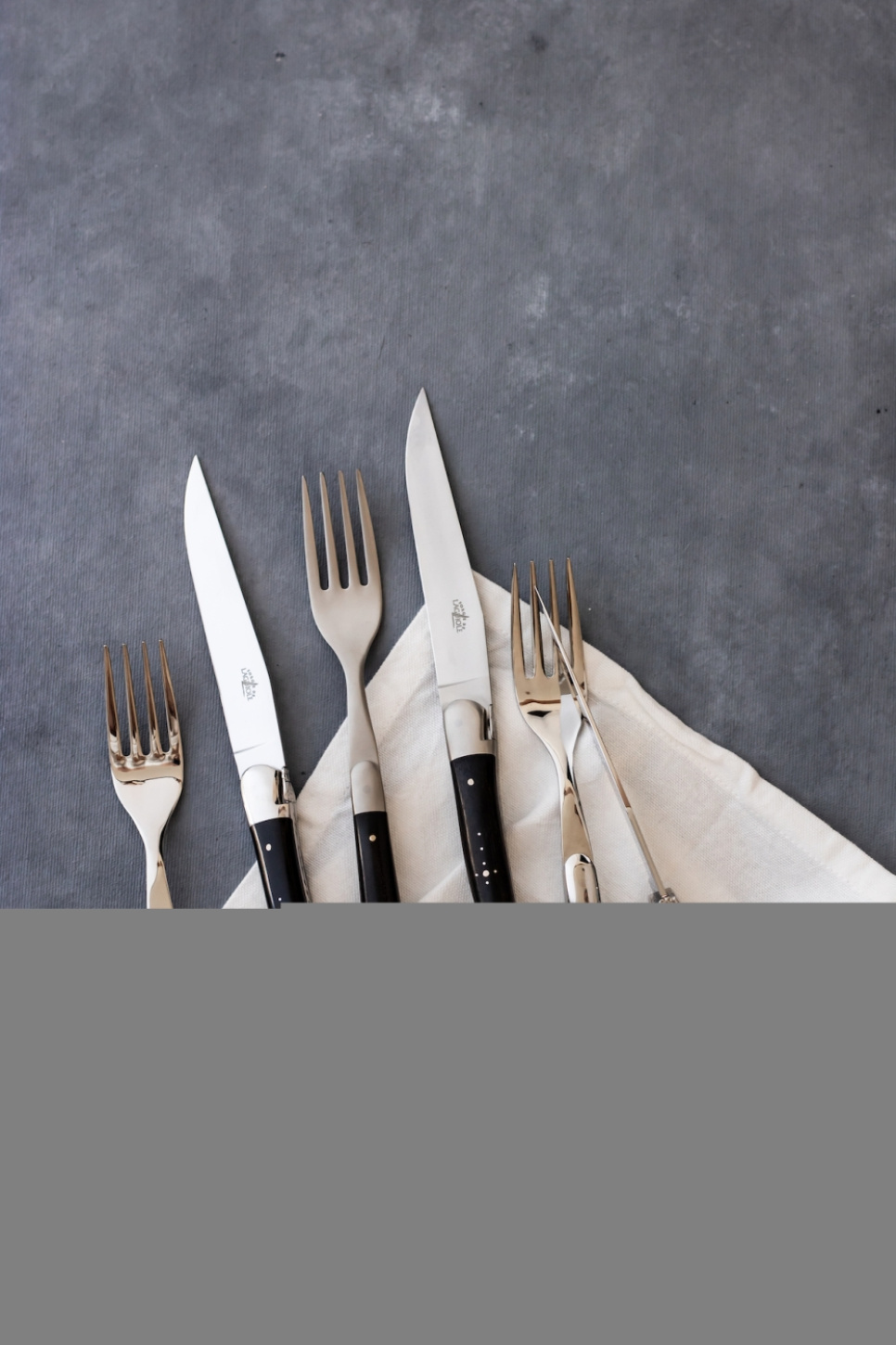 Seks gafler, håndtag i ibenholt, poleret, Tradition - Forge de Laguiole