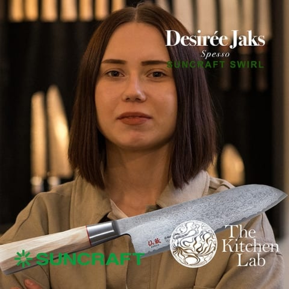 Lille santoku, 14,3 cm - Suncraft Swirl