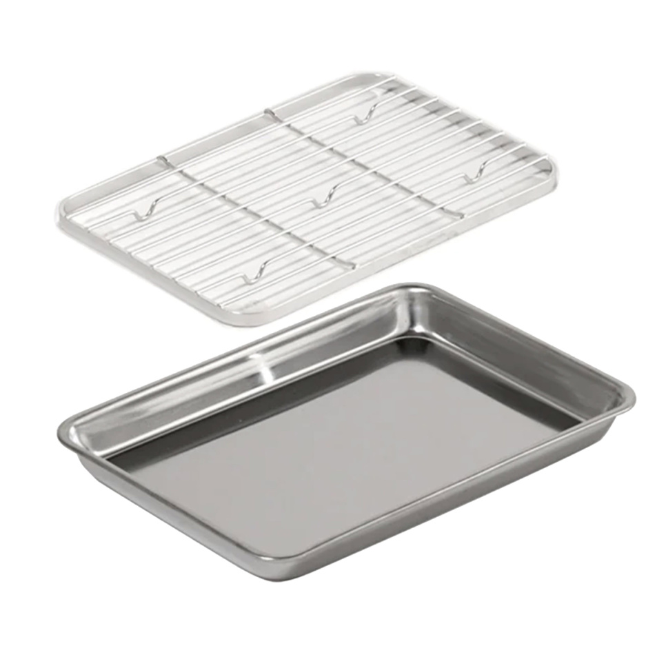 Ovnbakke i rustfrit stål + rist - Clover i gruppen Madlavning / Forme & Bakker / Bakker og plader hos The Kitchen Lab (1450-28997)