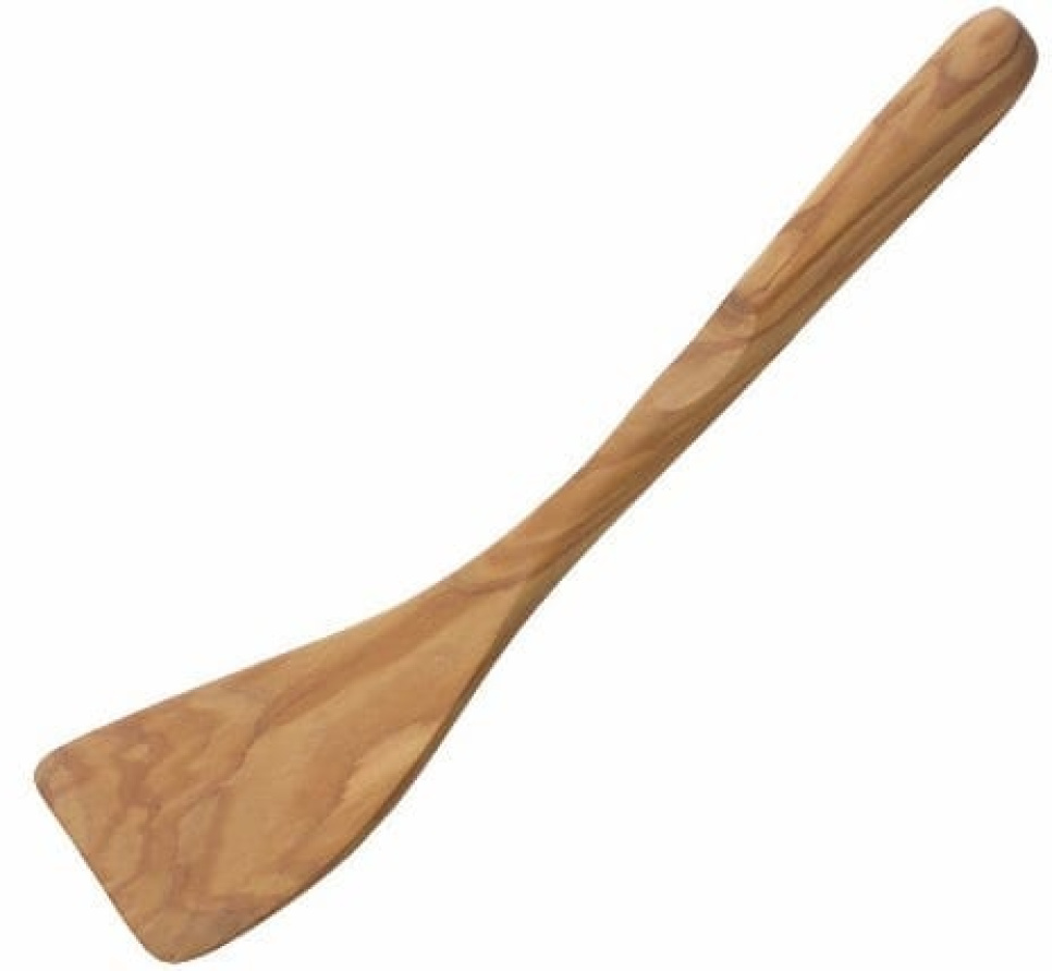 Buet stegepande i oliventræ, 27 cm - Scanwood i gruppen Madlavning / Køkkenredskaber / Spader og skrabere hos The Kitchen Lab (1451-13288)