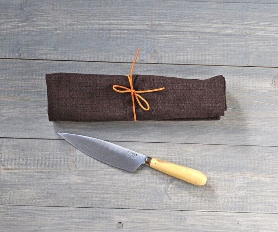 Knivsæt 3 knive i kulstofstål og knivrulle - Pallarès Knivsæt 3 knive i kulstofstål og knivrulle - Pallarès