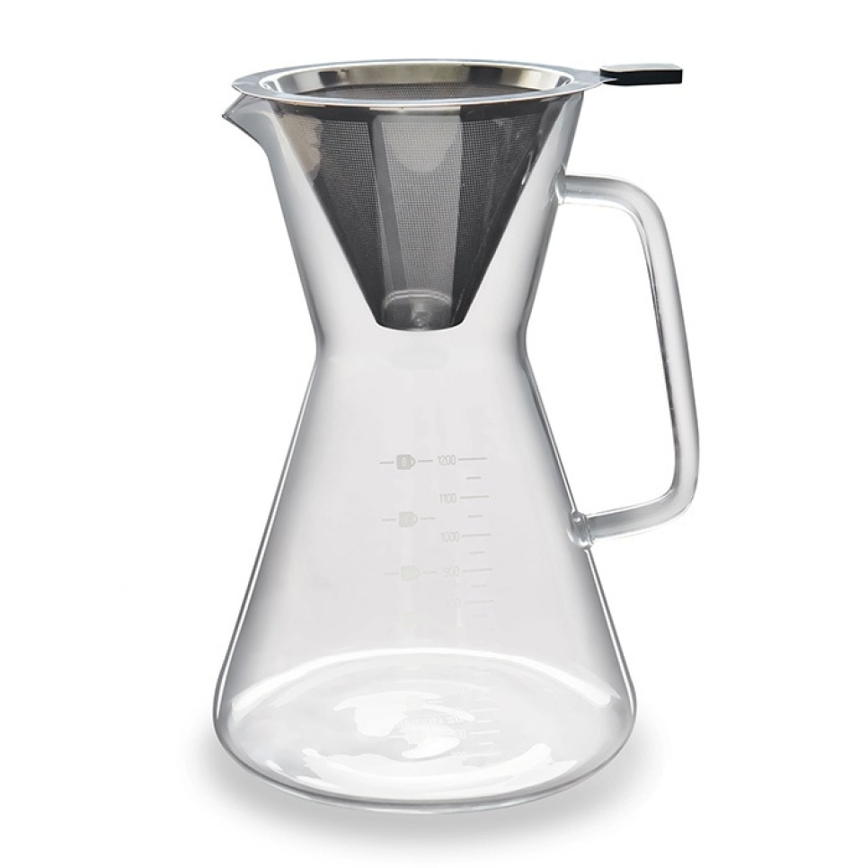 Kaffemaskine, pour over med glaskande og metalfilter - The London Sip i gruppen Te & Kaffe / Kaffe brygning / Pour over / Filterholder hos The Kitchen Lab (1451-27823)