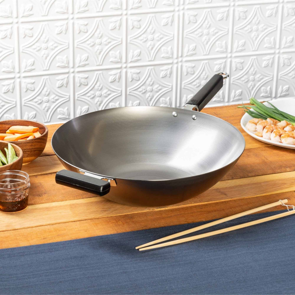 Wokpande i kulstål, 30 cm - Joyce Chen