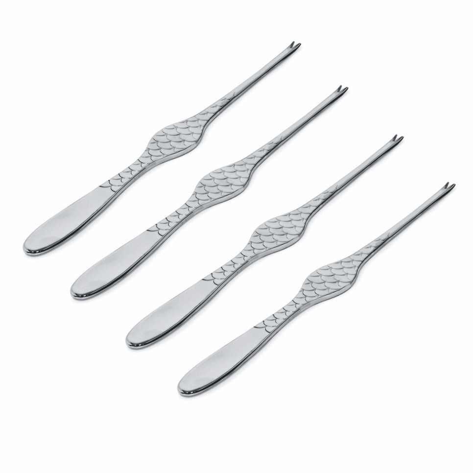 Fisk- og skaldyrsbestik, Colombina Fish, 4-pak-Alessi i gruppen Borddækning / Bestik / Fisk og skaldyr bestik hos The Kitchen Lab (1466-31412)