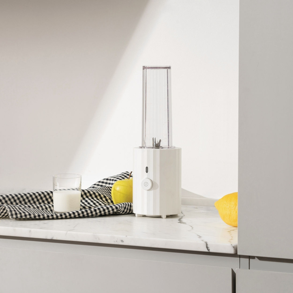 Personal Blender / Mini Mixer, plisseret, hvid - Alessi