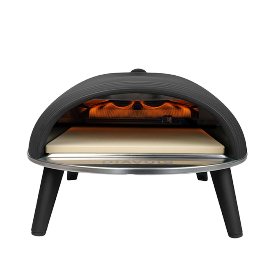 Pizzaovn Diavolo, gasfyret, sort - Delivita i gruppen Grill, komfurer & ovne / Ovne / Pizzaovne hos The Kitchen Lab (1512-31905)