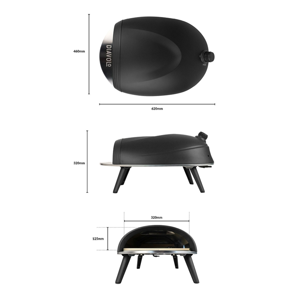 Pizzaovn Diavolo, gasfyret, sort - Delivita Pizzaovn Diavolo, gasfyret, sort - Delivita