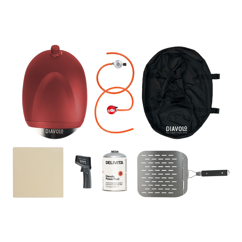 Pizzaovn Diavolo, Gasfyret, Rød - Delivita Pizzaovn Diavolo, Gasfyret, Rød - Delivita