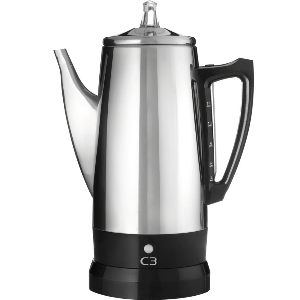 Perkolator, Børstet Rustfrit Stål, 12 Kopper – C3 i gruppen Te & Kaffe / Kaffe brygning / Kaffemaskine hos The Kitchen Lab (1576-31137)