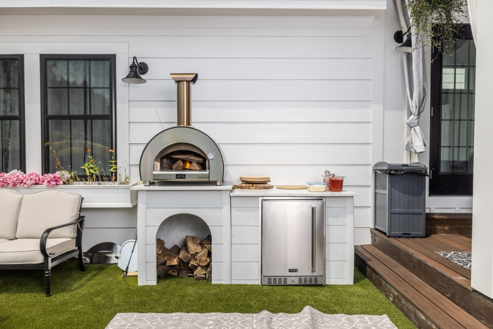 5 minuti, træfyret pizzaovn, kobberfarvet - Alfa Forni