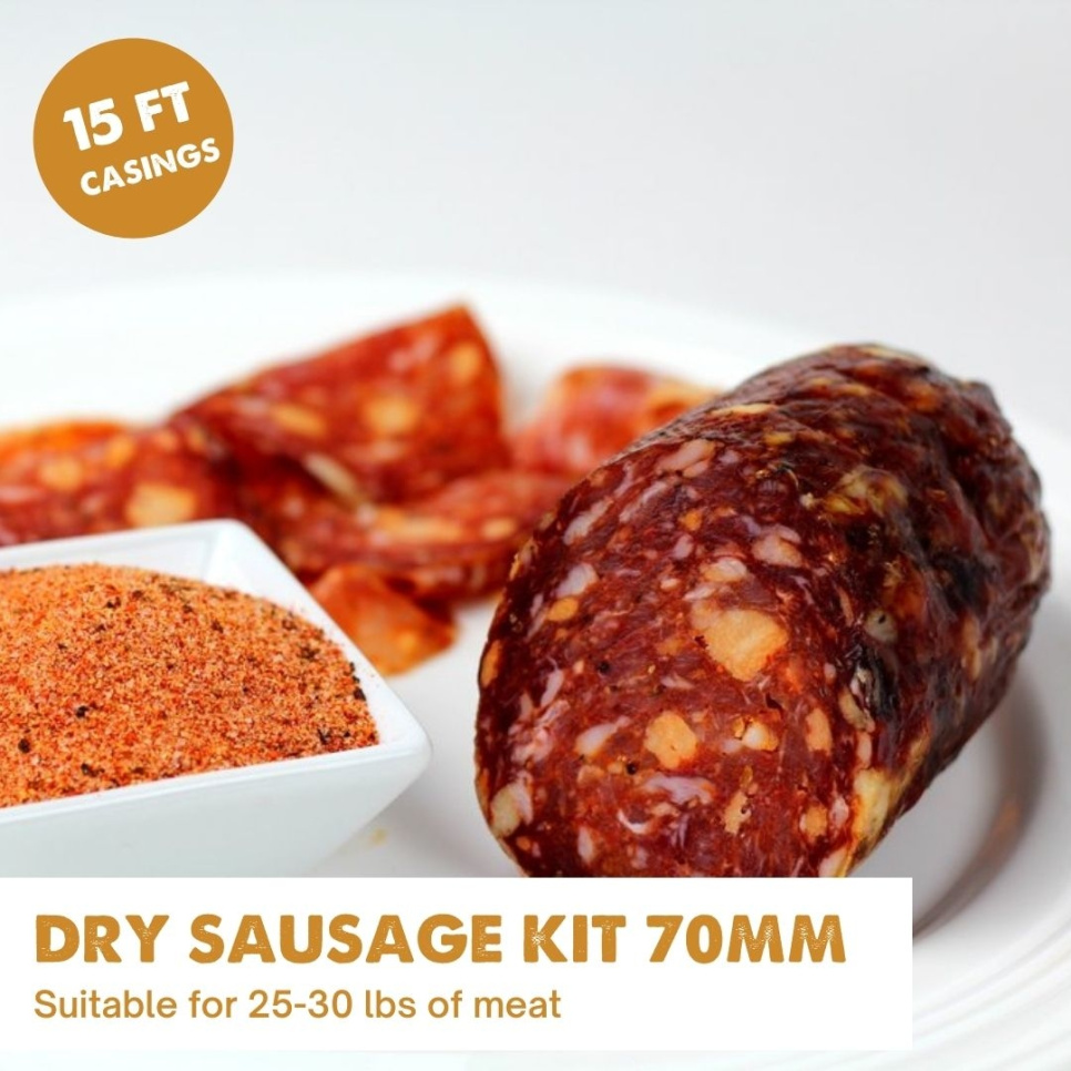 Dry Sausage-kit, Pølseforingsrør til Charcuteri, 70 mm - Umai