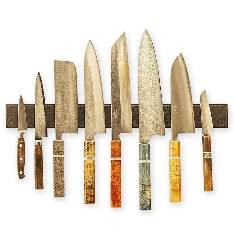 Knivskær i sort læder, sort eg - Piotr The Bear