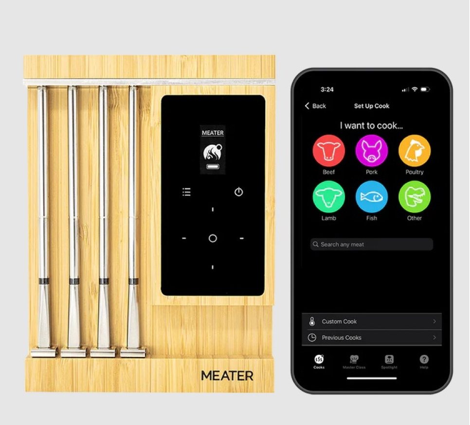 Trådløst grilltermometer med 4 sensorer, Meater Pro XL