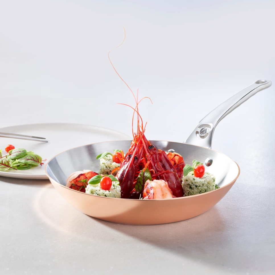 Kobber stegepande med induktionsbund og rustfrit håndtag, Prima Matera - de Buyer Kobber stegepande med induktionsbund og rustfrit håndtag, Prima Matera - de Buyer