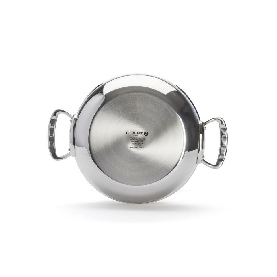 Gryderet med lav ristning med låg og afrundede kanter, 28 cm, affinitet - de Buyer Gryderet med lav ristning med låg og afrundede kanter, 28 cm, affinitet - de Buyer