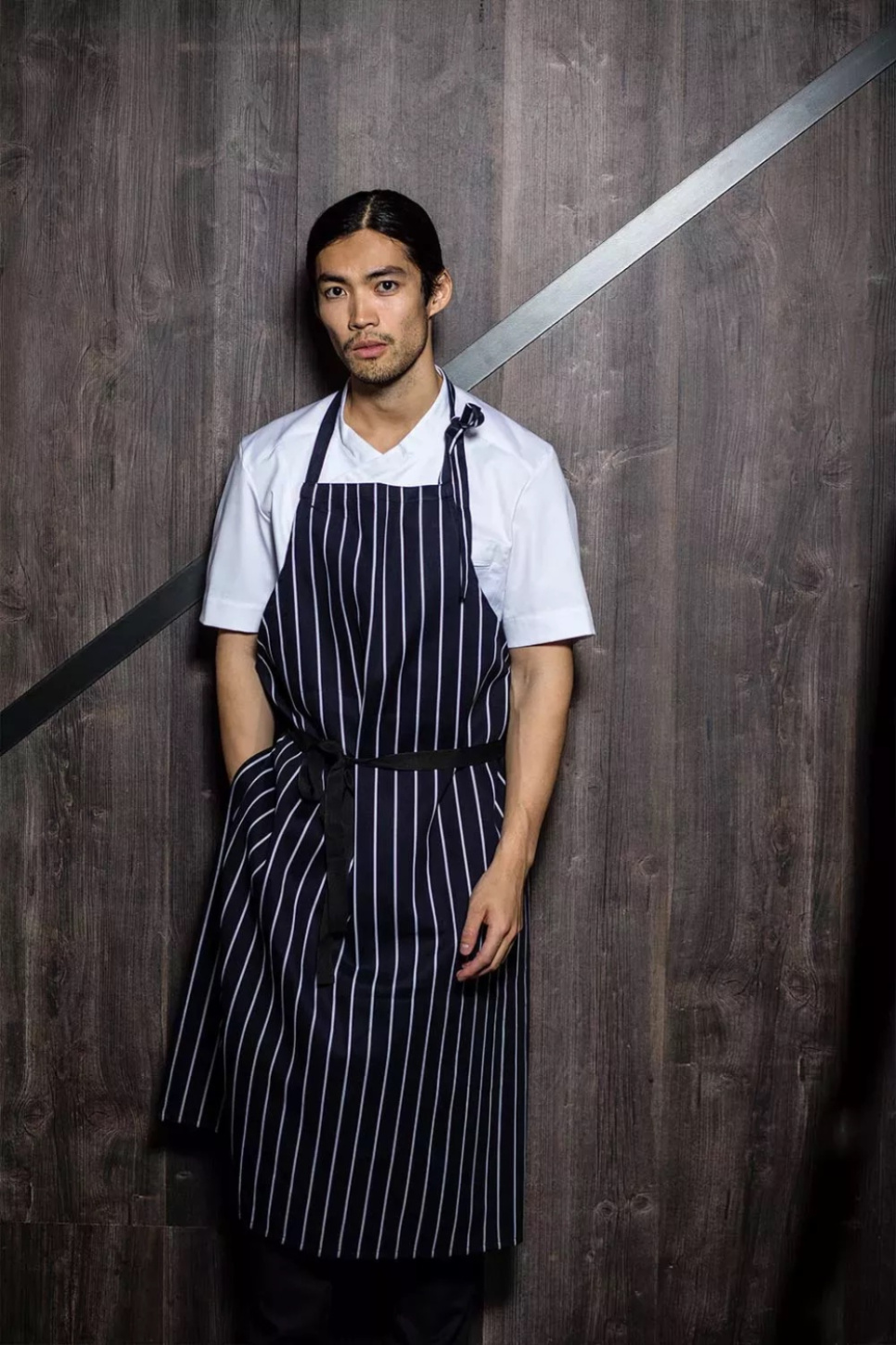 Förkläde 4334, 90x110, marin/vit - Segers