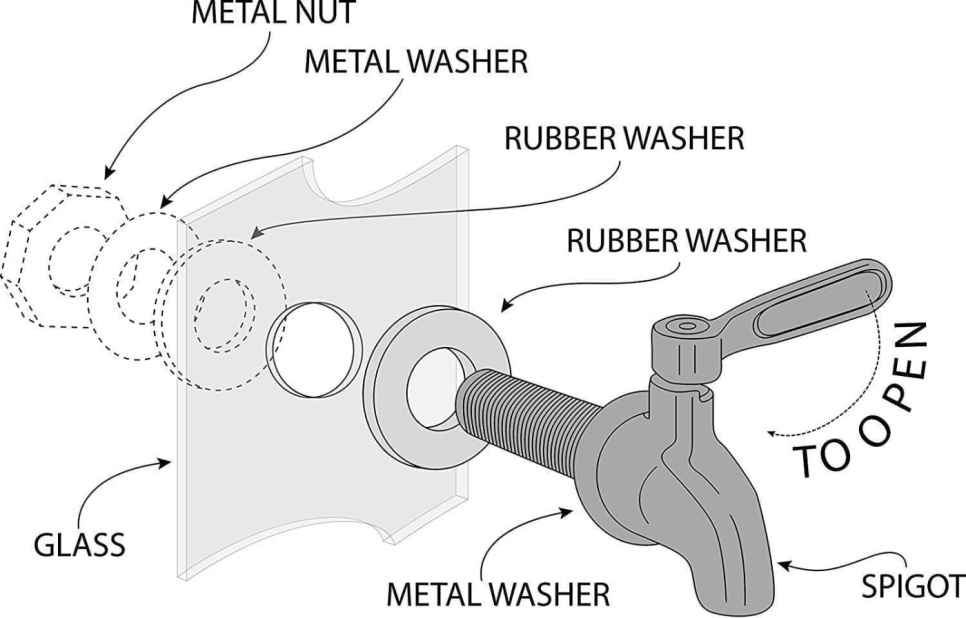 Vandhane i rustfrit stål, 16 mm Vandhane i rustfrit stål, 16 mm