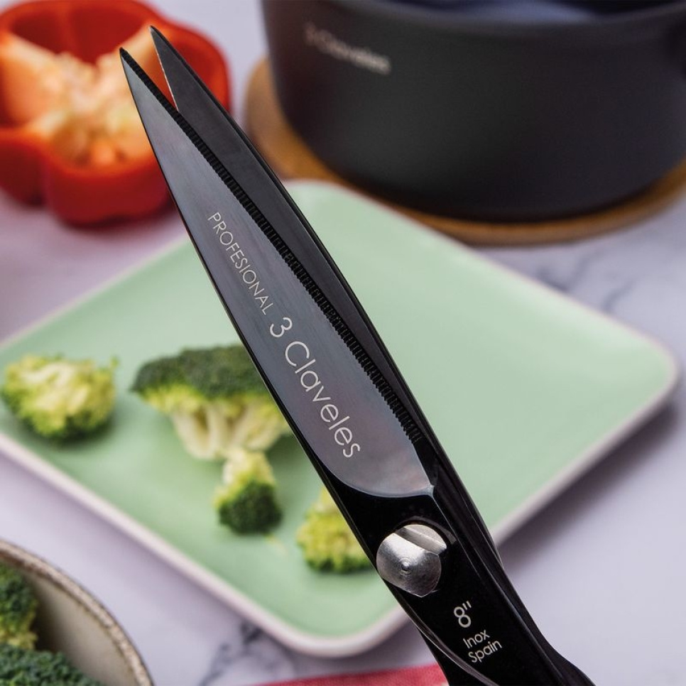 Køkkensaks 20 cm, Chef, sort - 3 Claveles