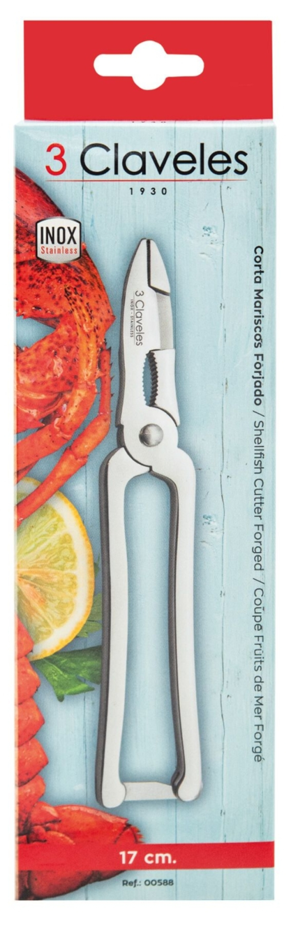 Skaldyrssaks med fjeder, 17 cm - 3 Claveles