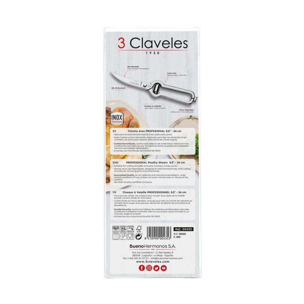 Professionel fjerkræsaks med fjeder - 3 Claveles