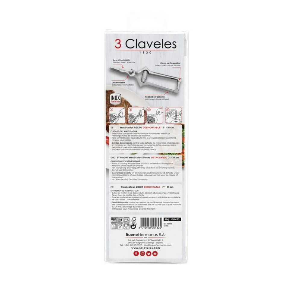 Lige masticator, rå oksekød saks - 3 Claveles