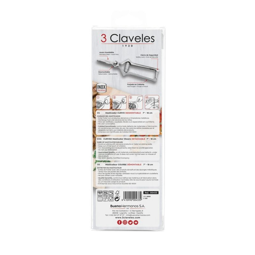 Afrundet masticator, rå oksekød saks - 3 Claveles