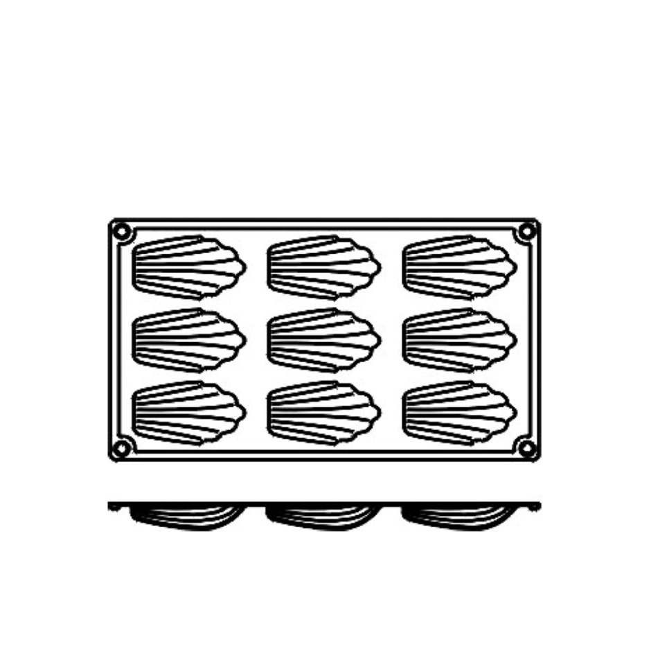 Bageform i silikone, Madeleine, stor, 9 stk - Pavoni Bageform i silikone, Madeleine, stor, 9 stk - Pavoni